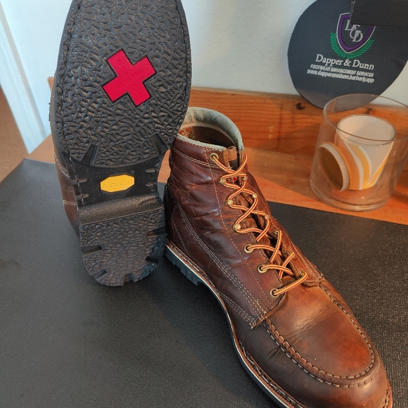 Industrial Work Boots Resoled with Vibram Alpha #1318 Oil Resistant Heel Defined - Picture 6 of 15